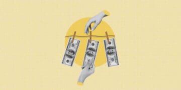 money laundering digital collage