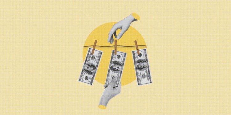 money laundering digital collage