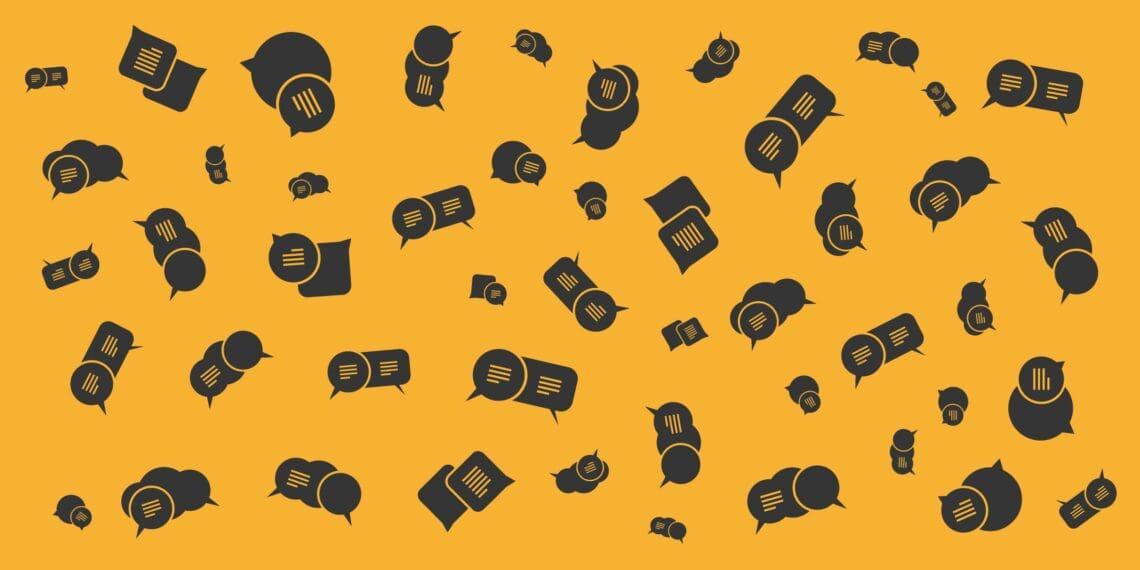 voice cloning concept speech bubbles repeated