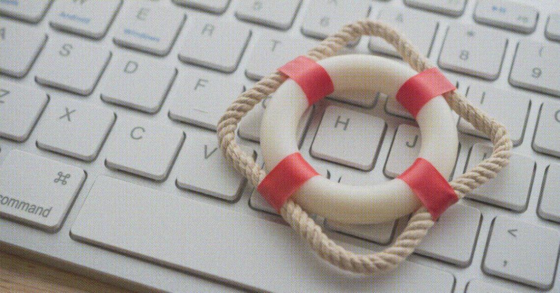life preserver on keyboard