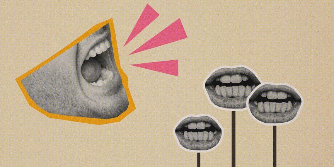 mouths talking collage