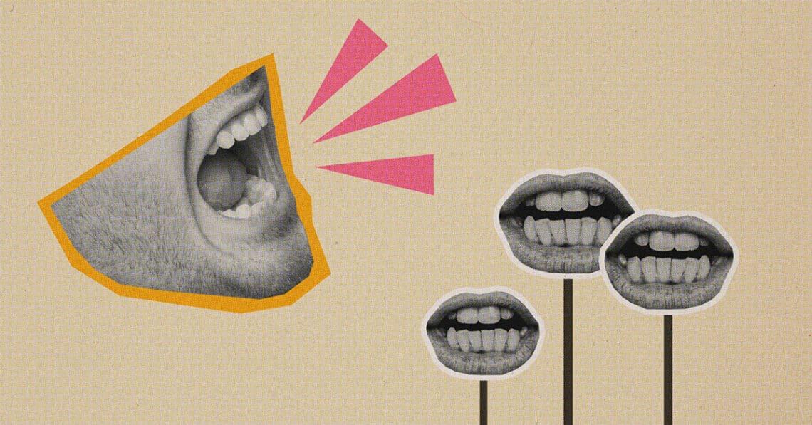 mouths talking collage