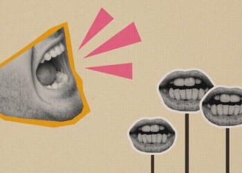 mouths talking collage
