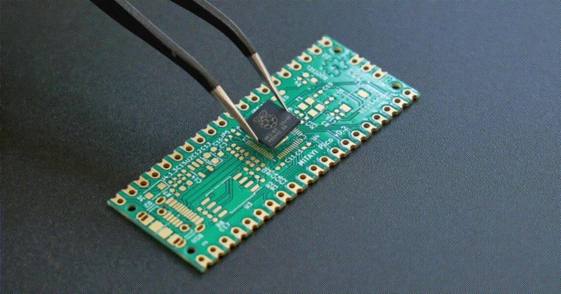 microchip in manufacturing process