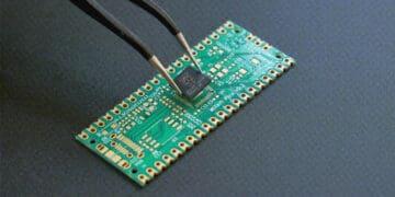 microchip in manufacturing process