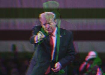 trump pointing on stage