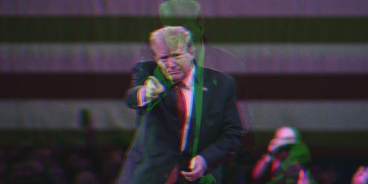trump pointing on stage