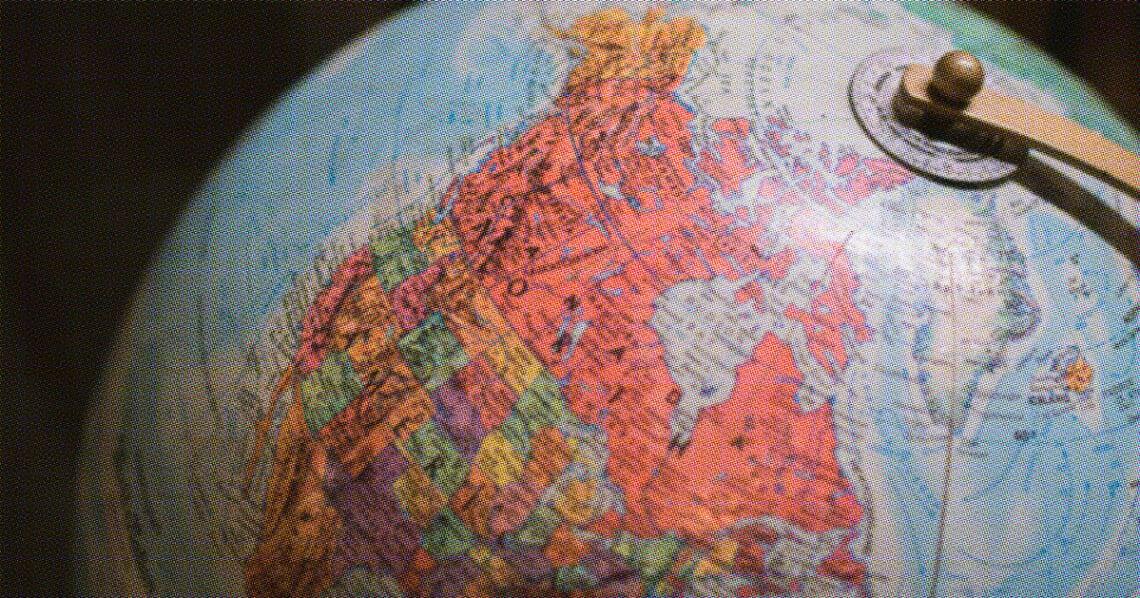 us on a globe