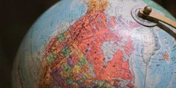 us on a globe