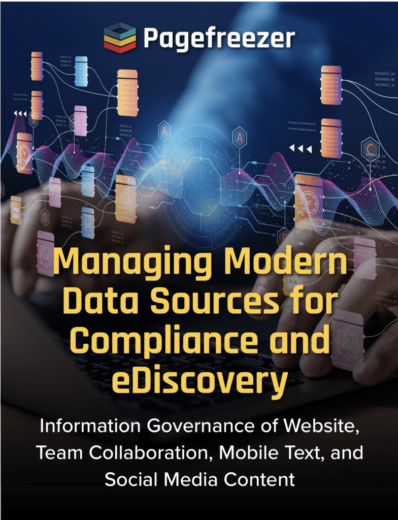 PageFreezer managing modern data sources