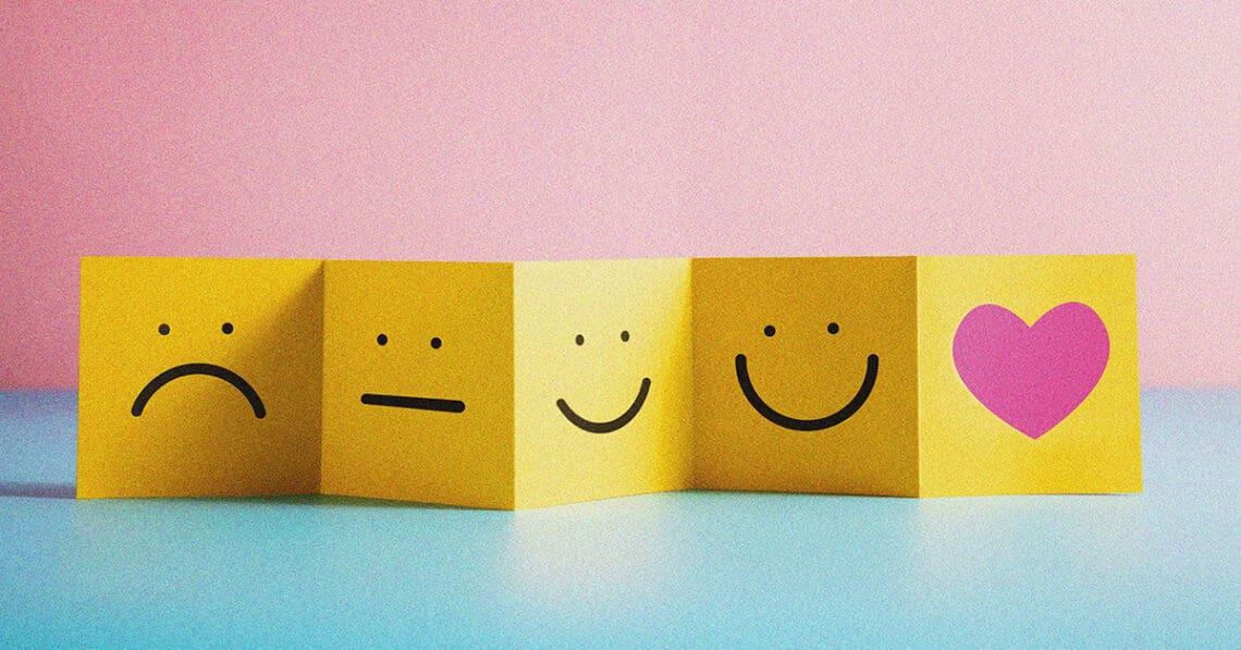 customer review concept smiley faces