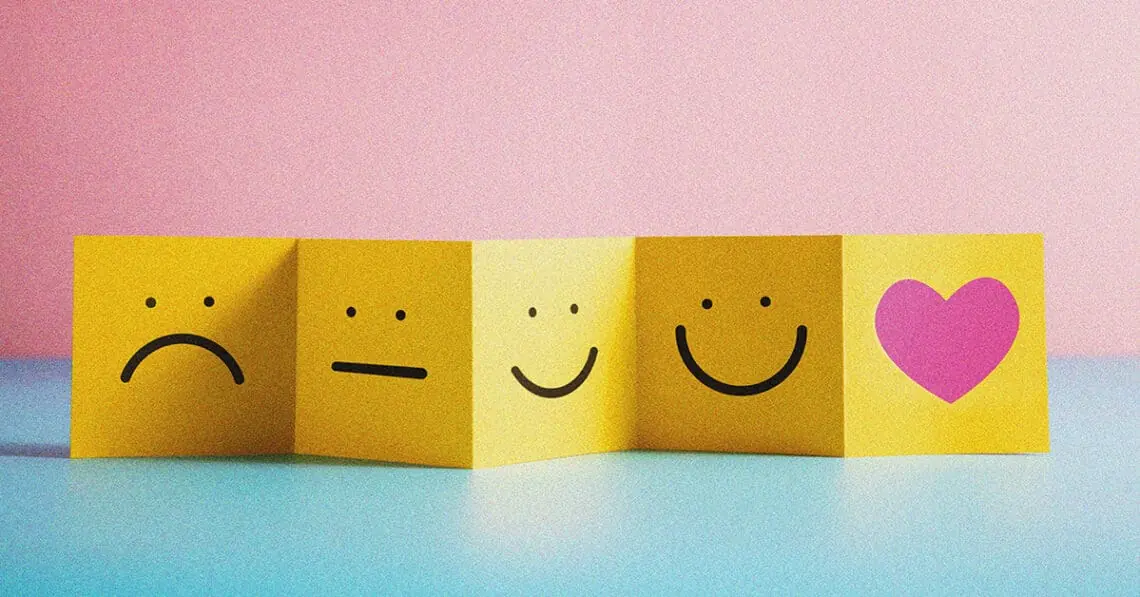 customer review concept smiley faces