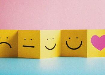 customer review concept smiley faces