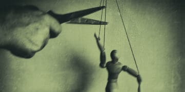 puppet with strings cut