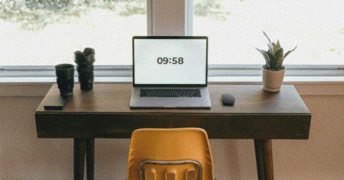 remote worker not at desk