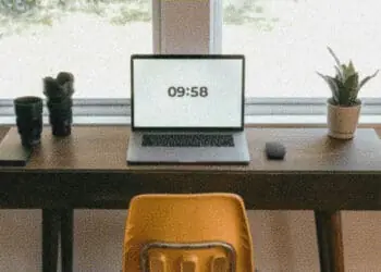 remote worker not at desk