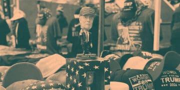 trump merch on table