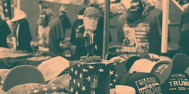 trump merch on table