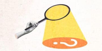 asking question conceptual collage