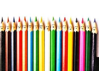 colored pencils diversity concept