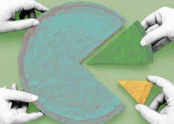 company ownership concept slices of pie