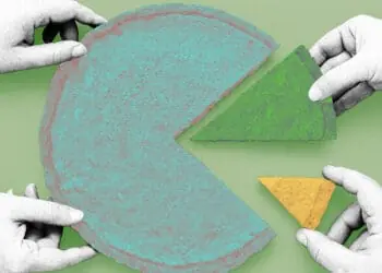 company ownership concept slices of pie