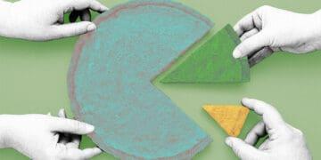 company ownership concept slices of pie