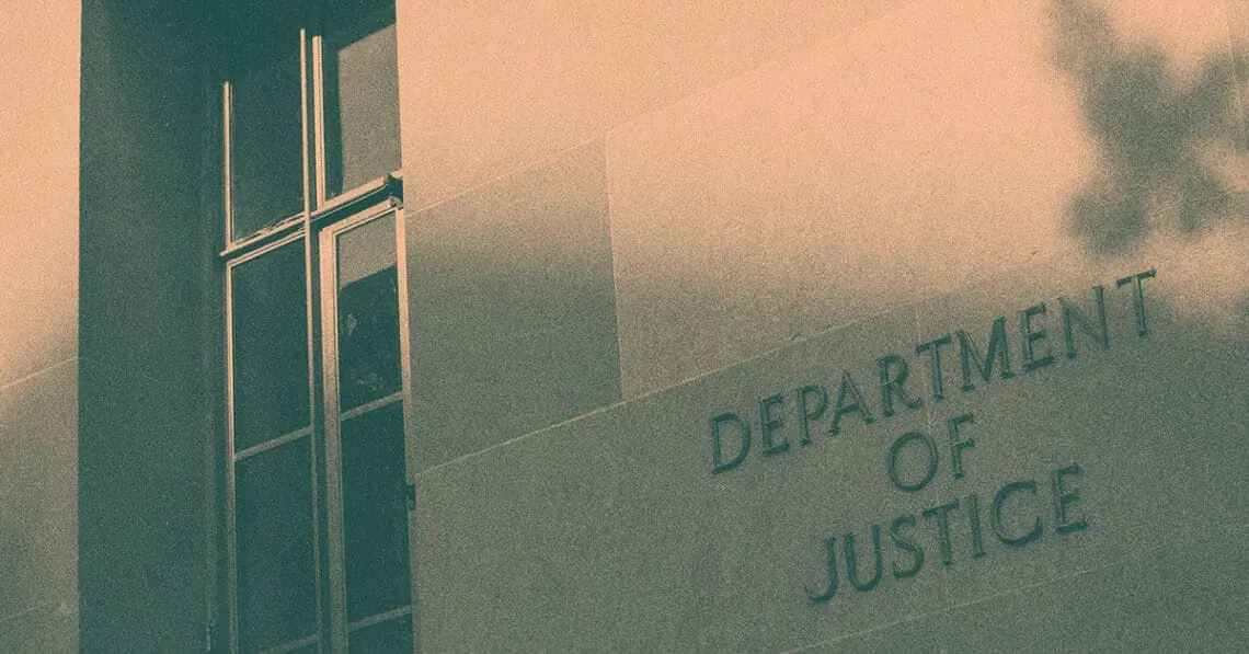 doj sign on building