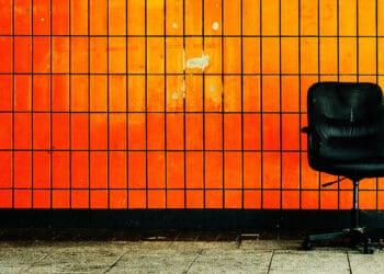 executive chair on subway platform