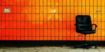 executive chair on subway platform