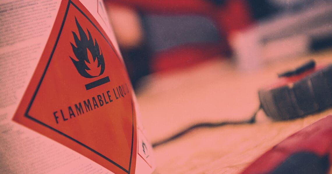 flammable liquid warning label