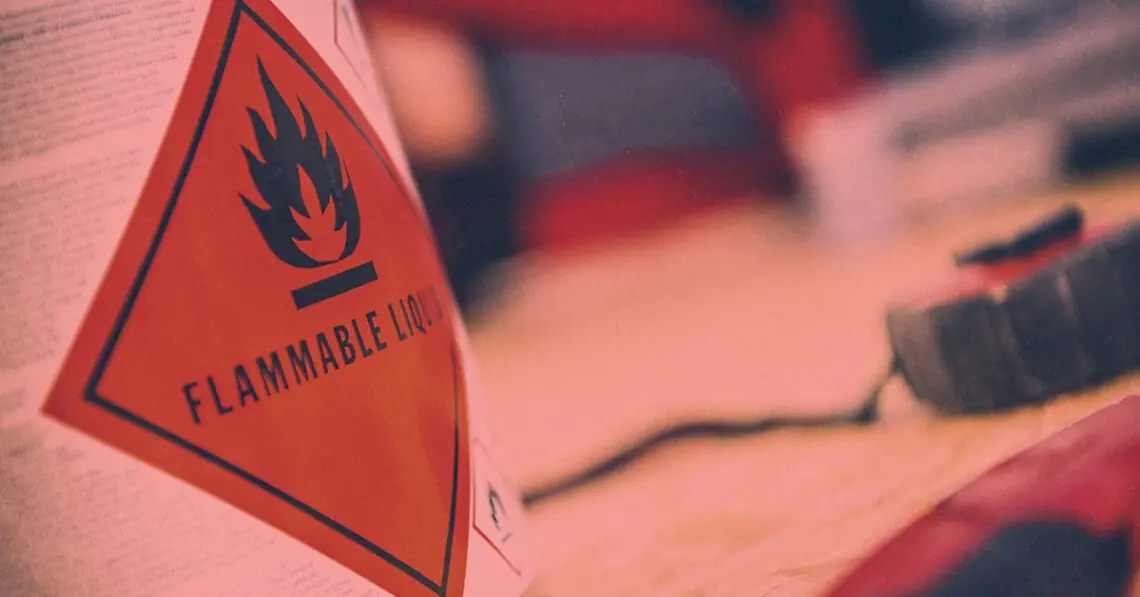 flammable liquid warning label