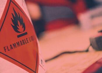 flammable liquid warning label