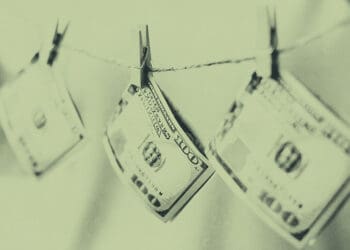 bills on clothesline money laundering