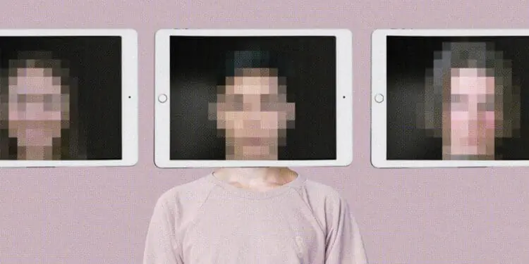 deepfake concept pixelated faces