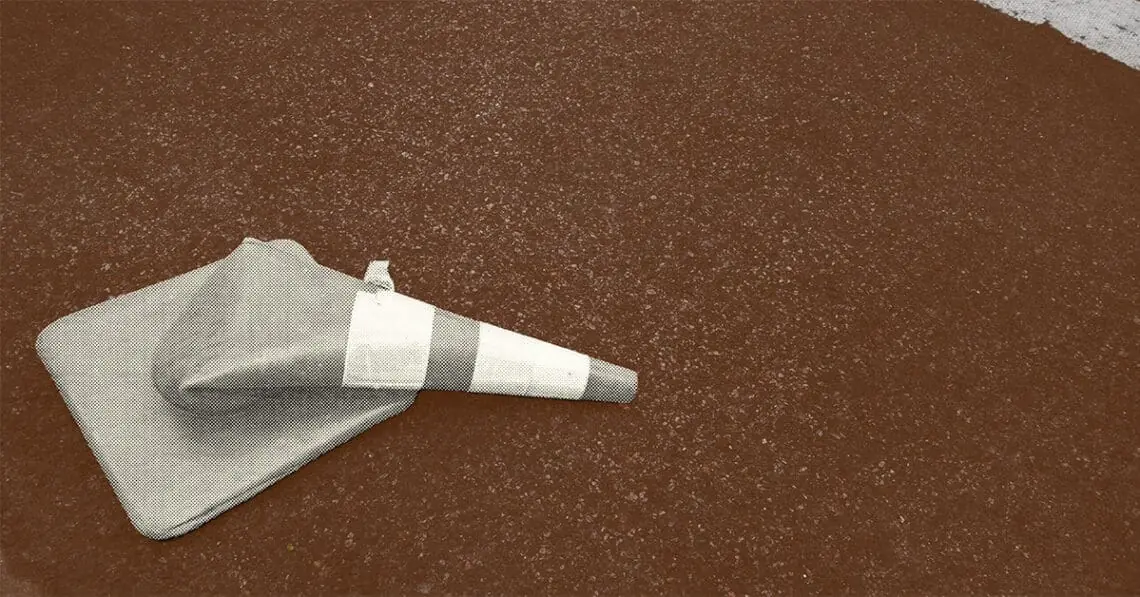 dented traffic cone