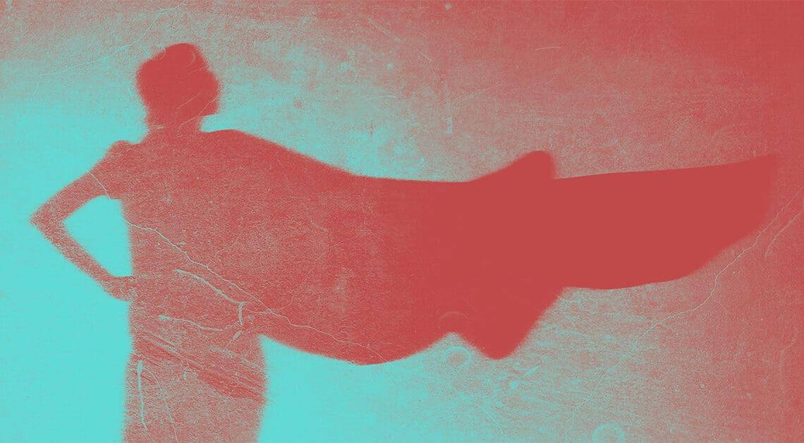 superhero cape in shadow