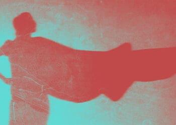 superhero cape in shadow