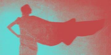 superhero cape in shadow