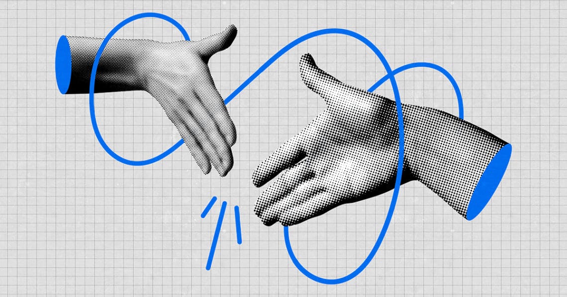 business relationship concept hands