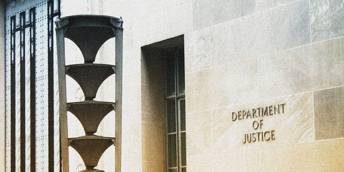 doj sign and sculpture