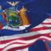 new york and us flags