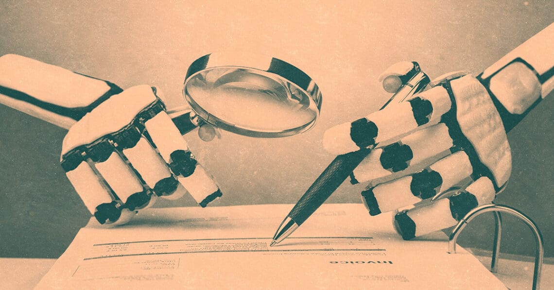 robot reviewing contract