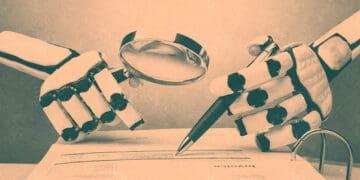 robot reviewing contract