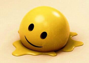 toxic positivity concept melting smiley face