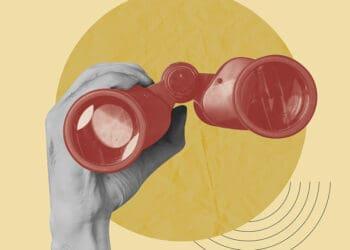 binoculars digital collage_bright