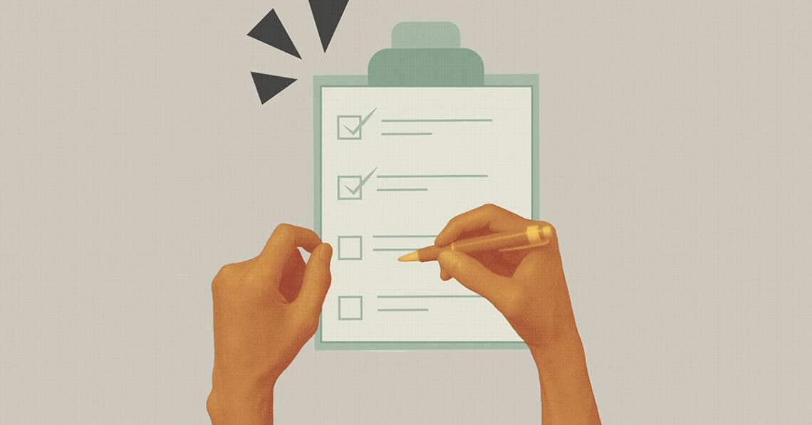 checklist concept collage