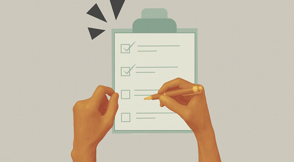 checklist concept collage