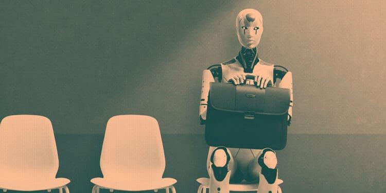 robot waiting for job interview