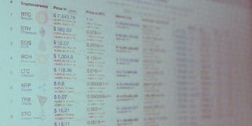 cryptocurrency prices display